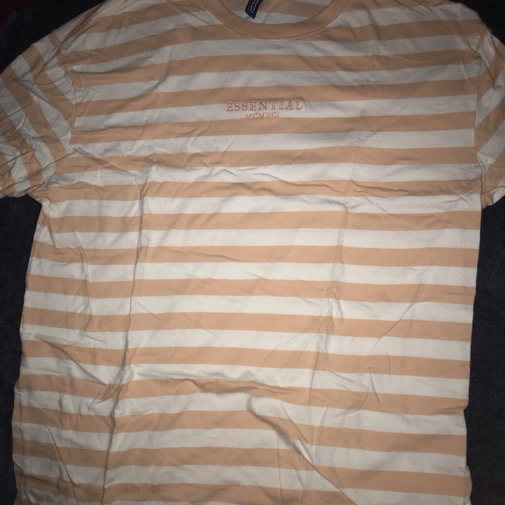 Essential vintage striped t shirt orange unisex